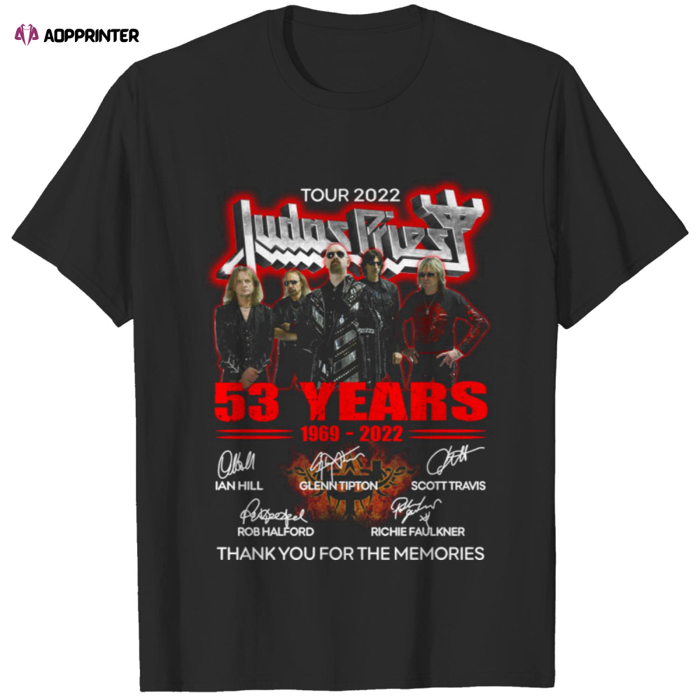 Tour 2022 Judas Priest 53 Years 1969-2022 The Memories Signatures Shirt