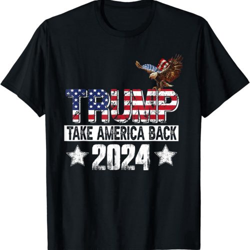 Trump 2024 USA Flag Take America Back Mullet Eagle T-Shirt