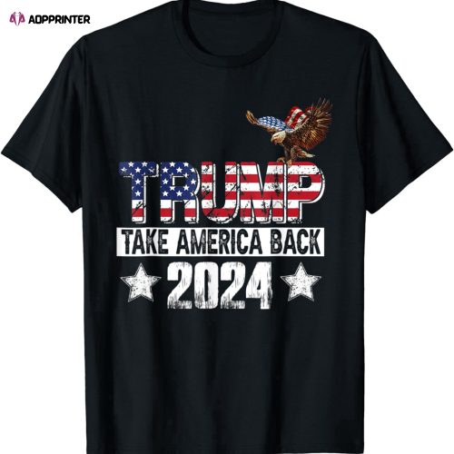 Trump 2024 USA Flag Take America Back Mullet Eagle T-Shirt