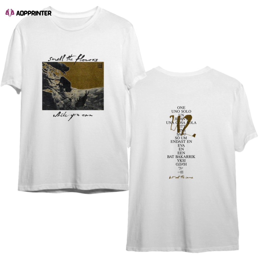 U2 one vintage t-shirt smell the flowers while you can rock band