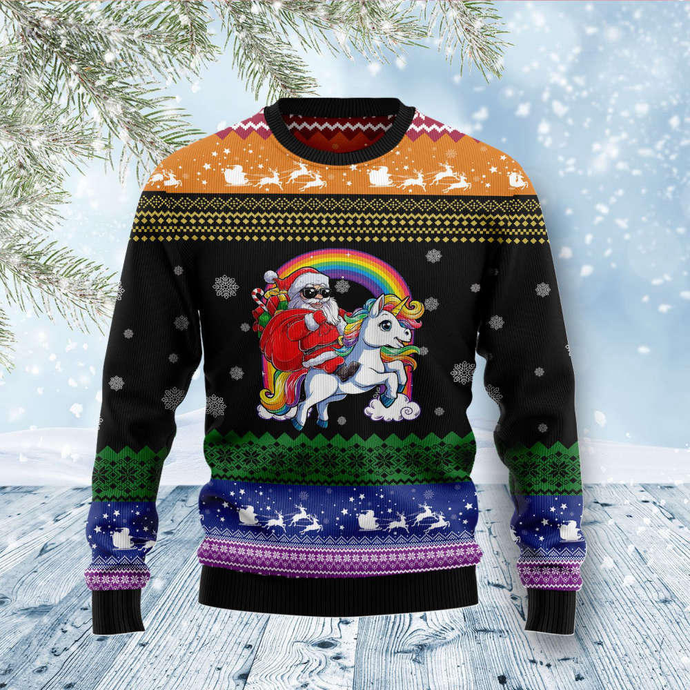 Festive & Inclusive Unicorn LGBT Ugly Christmas Sweater – Spread Holiday Cheer!