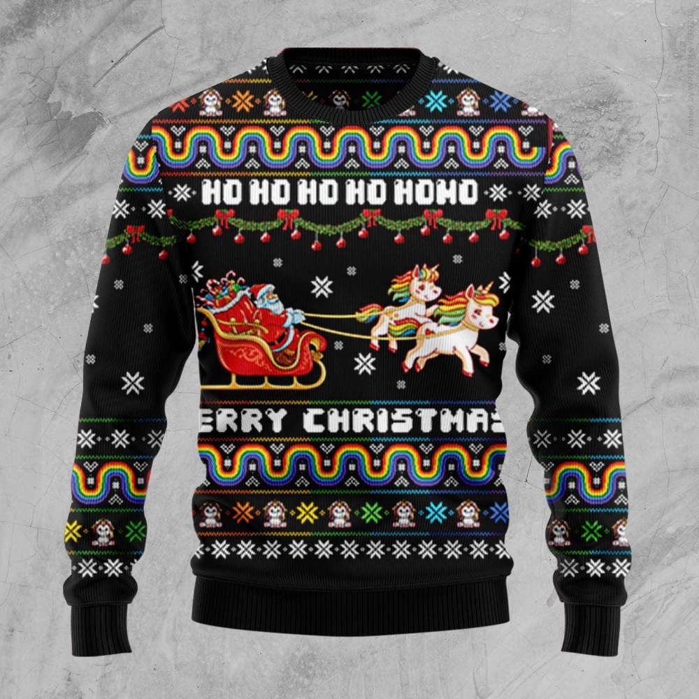 Unicorn Merry Christmas Ugly Christmas Sweater For Men & Women Adult US4416