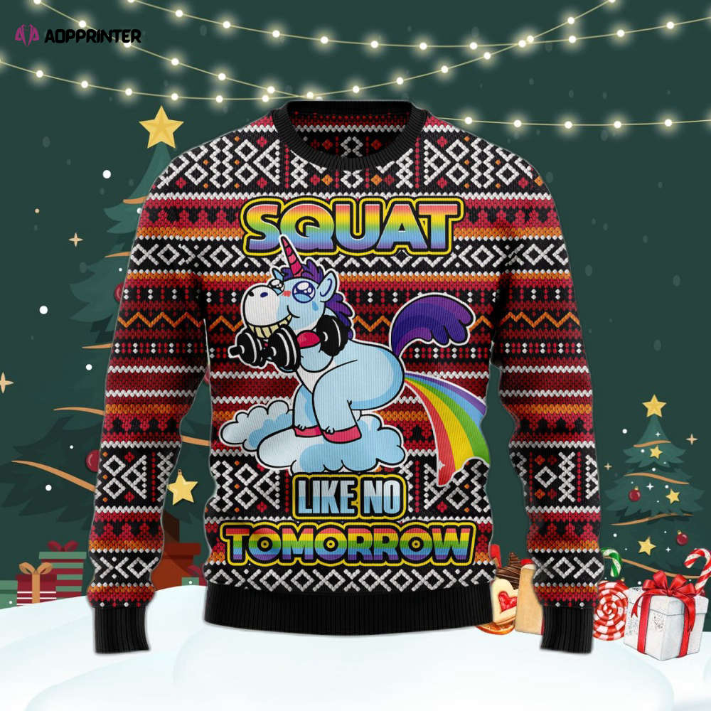 Unicorn Squat Ugly Christmas Sweater Men & Women Adult US4411