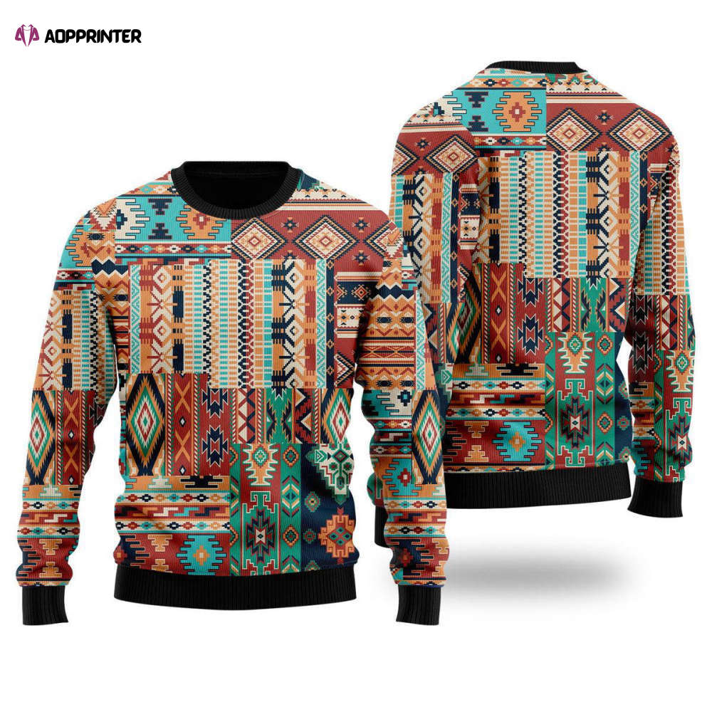 Unique Native American Patchwork Ugly Christmas Sweater – Men & Women