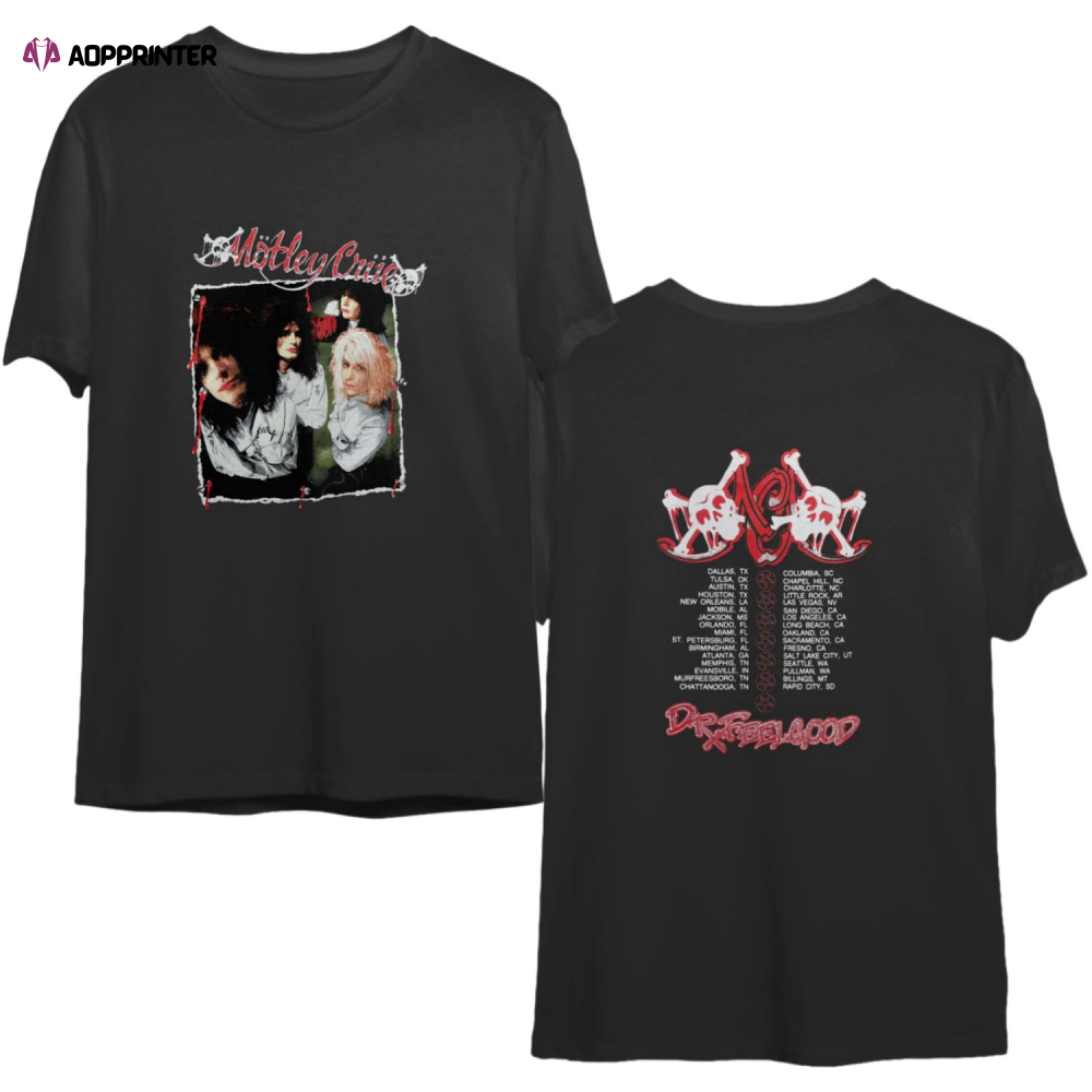 Vintage 1989 Motley Crue Dr Feelgood Tour Concert Rock Band T Shirt