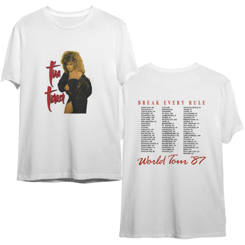 Vintage 80’s Tina Turner 1987 Break Every Rule Band Concert Tee T Shirt