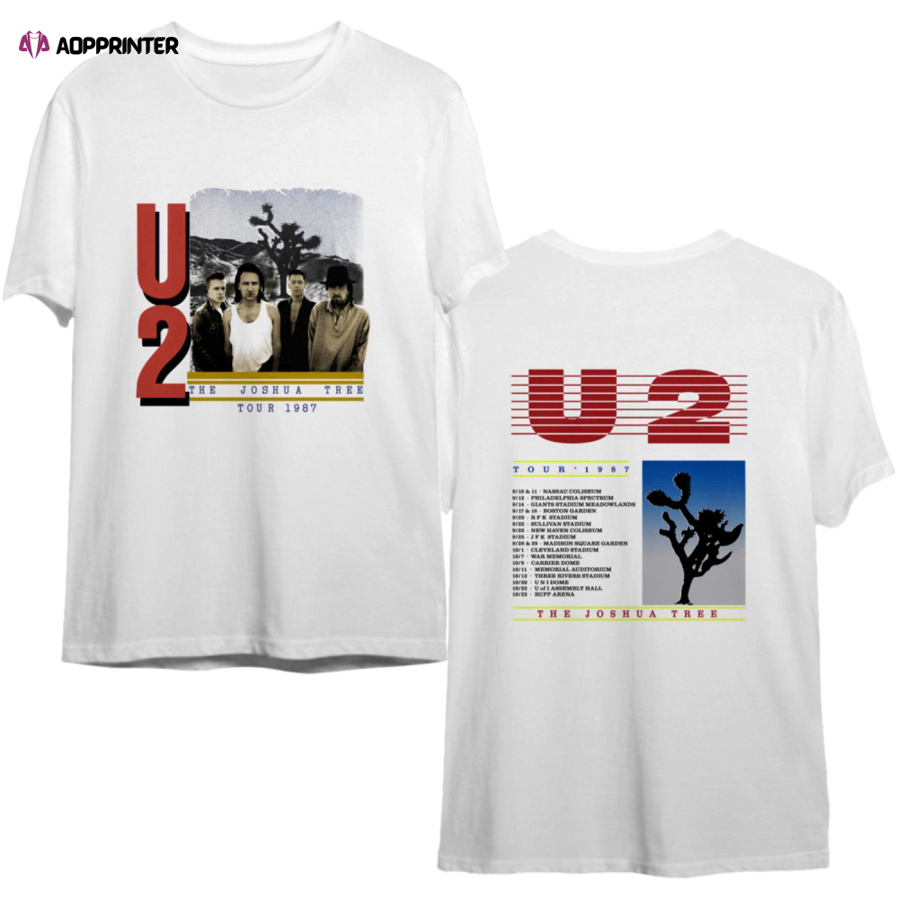 Vintage 80’s U2 Joshua Tree 1987 Concert Tour band tee T shirt
