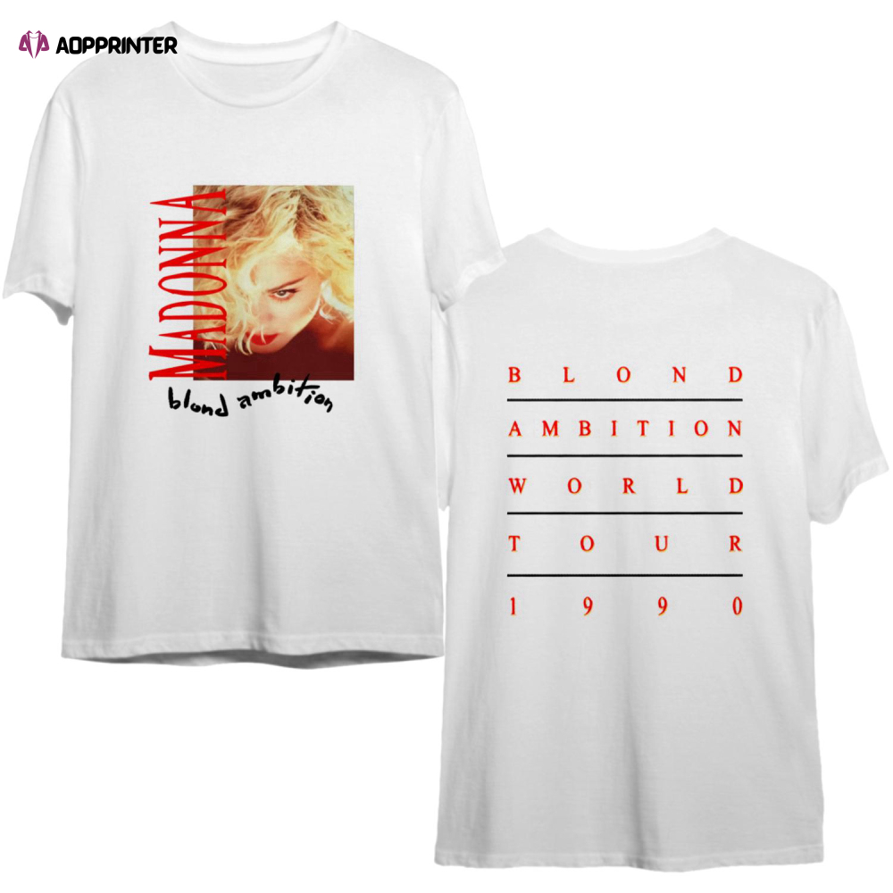 Vintage 90s Madonna Blond Ambition World Tour Pop Diva T-Shirt