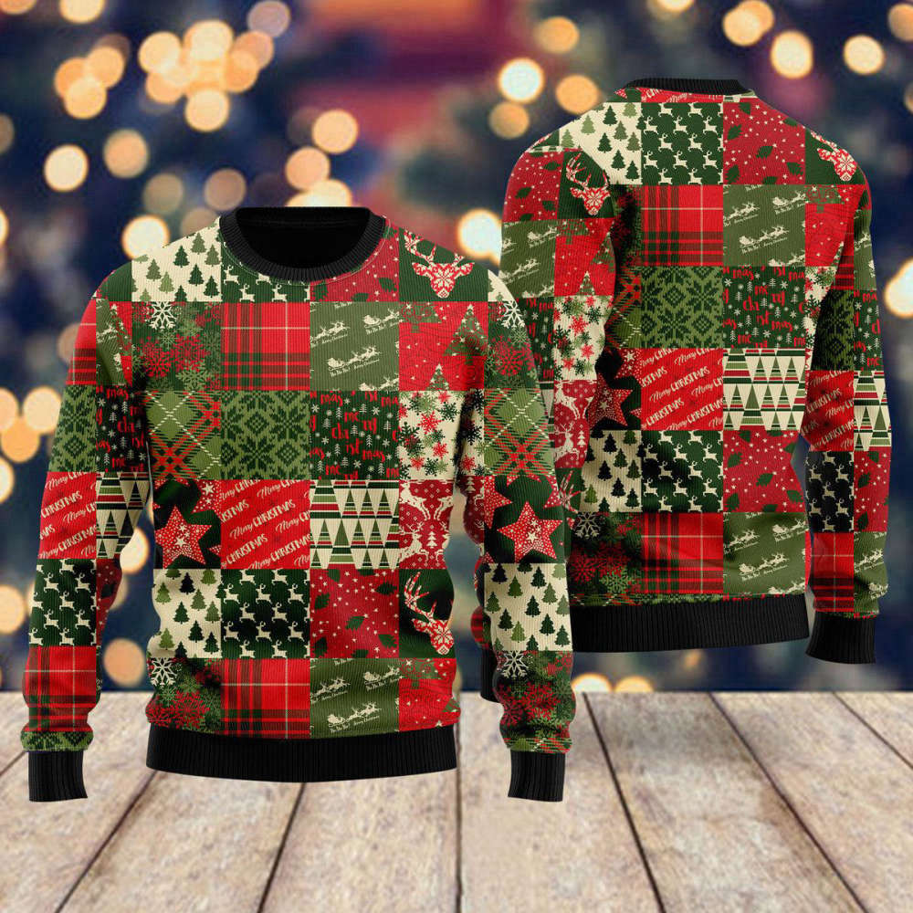 Vintage Christmas Patchwork Ugly Sweater – Men & Women UH2022