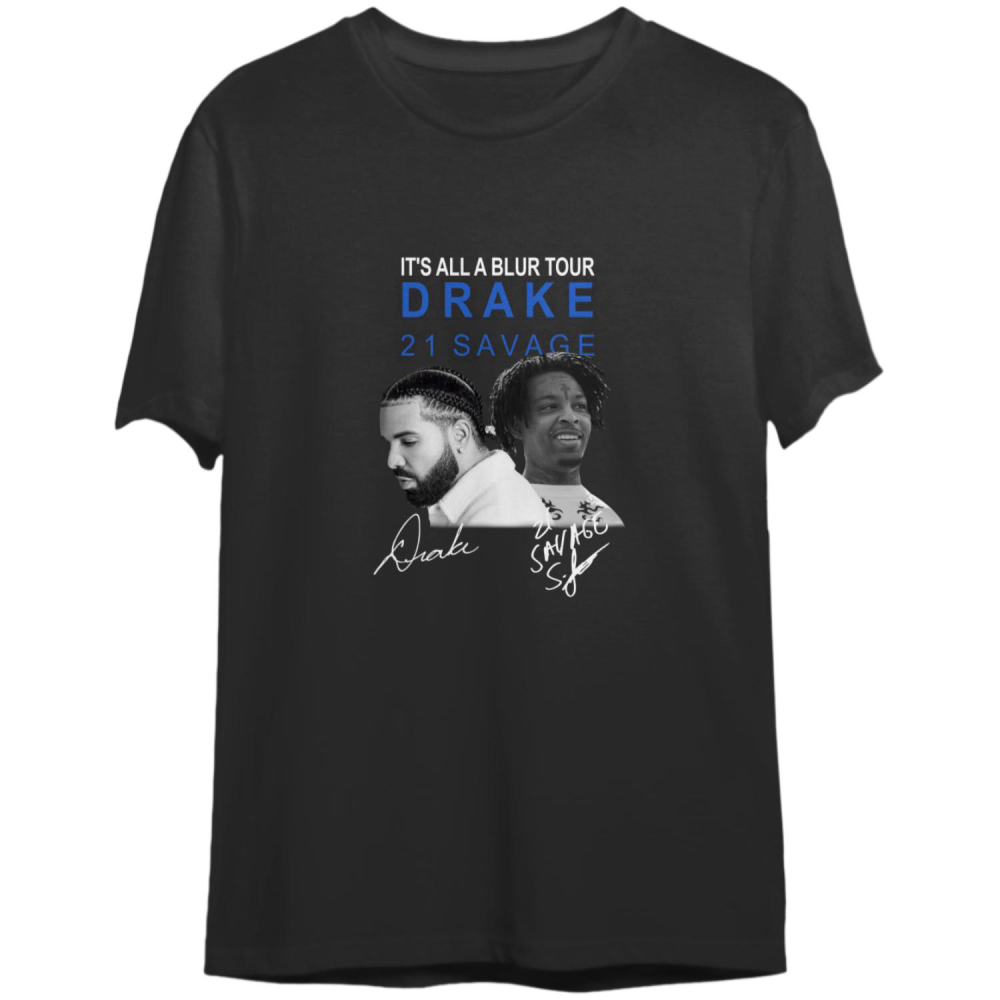 Vintage Drake 21 Savage Tour T-Shirt, Drake It’s All A Blur Tour 2023 Shirt