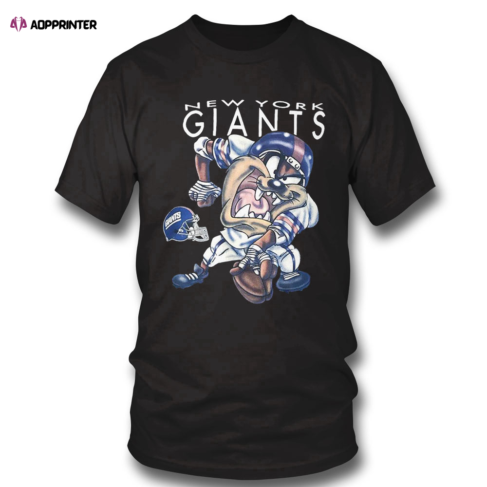 Vintage Nfl Giants Looney Tunes Taz New York Giants T-shirt Hoodie, Long Sleeve, Tank Top