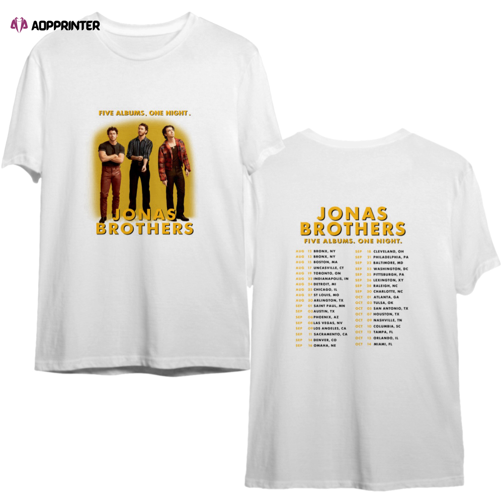 Jonas Brothers Five Albums One Night The Tour 2023 Shirt, Jonas Brothers 2023 Tour Shirt, Jonas Brothers Fan