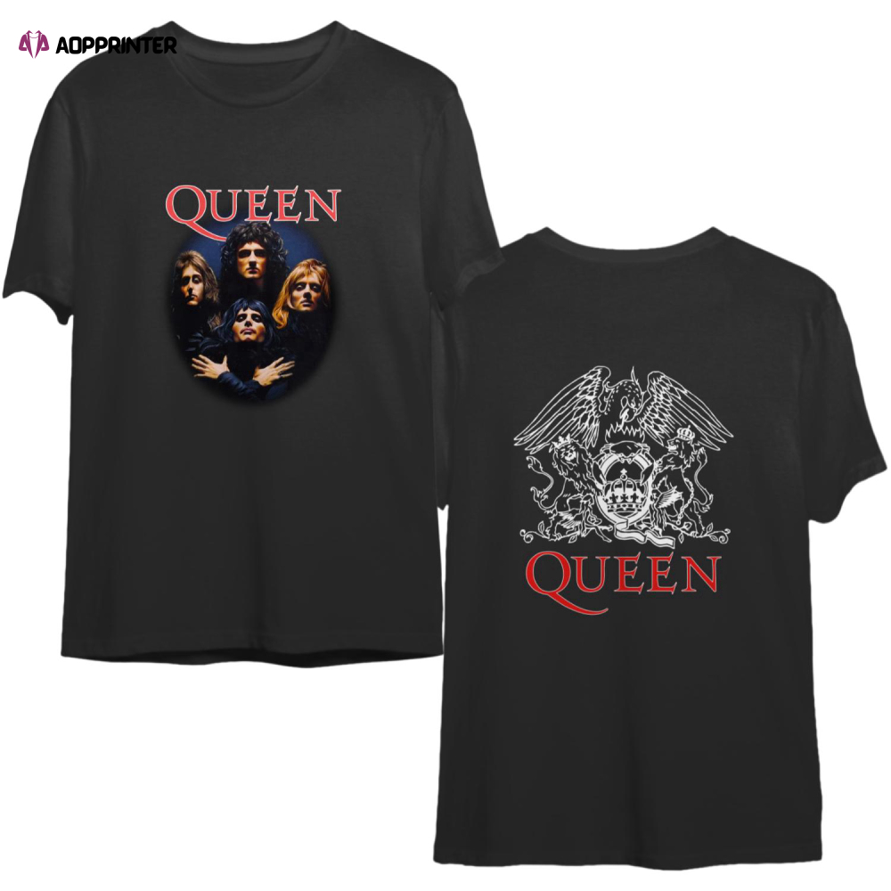 Vtg 90s Queen Band T-Shirt, The Queen Crest Logo T-Shirt, Queen Shirt