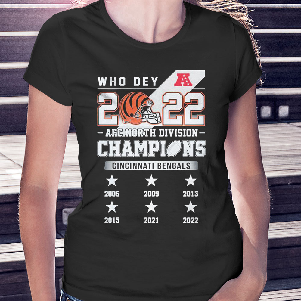 Who Dey 2022 Afc North Division Champions Cincinnati Bengals Shirt