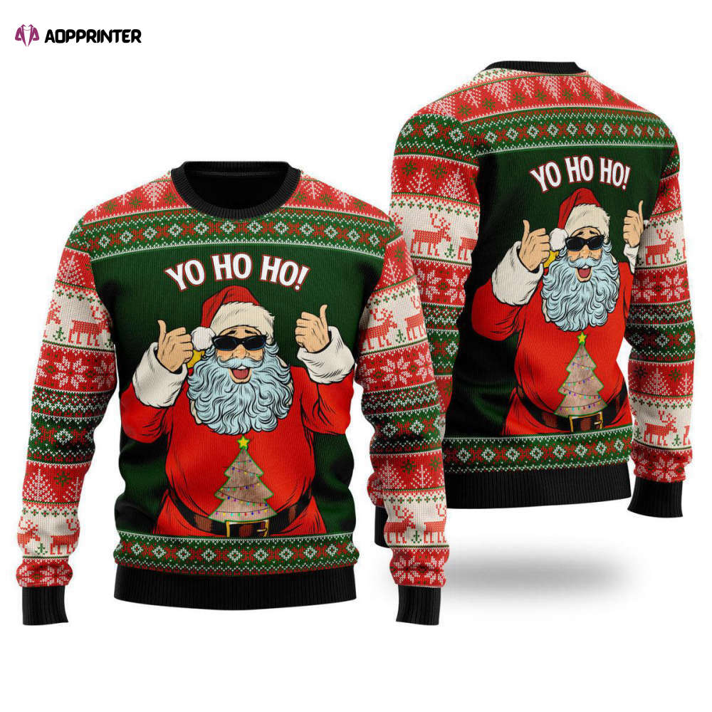 Yo Ho Ho Santa Sunglasses Ugly Christmas Sweater – Festive Attire for Men & Women!