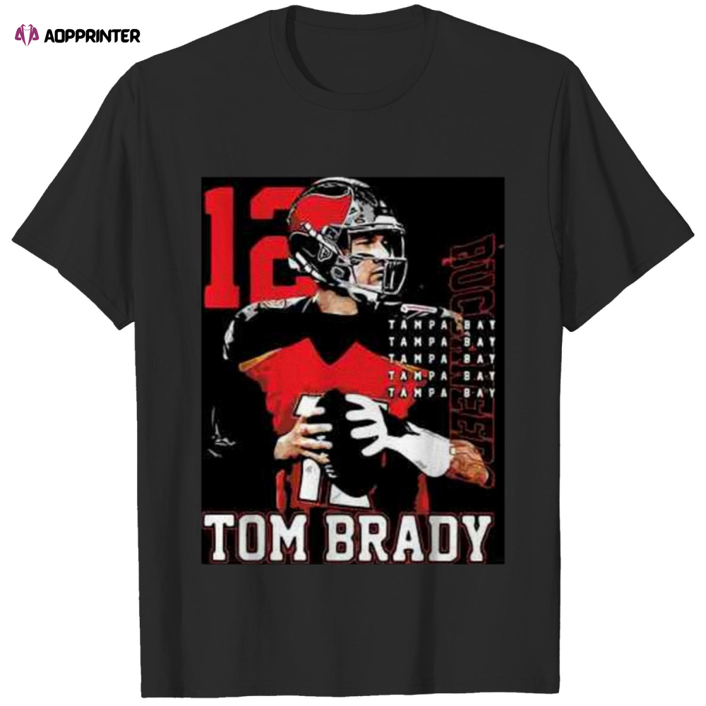 12 Tom Brady Tampa Bay Buccaneers Nfl Football T-Shirts