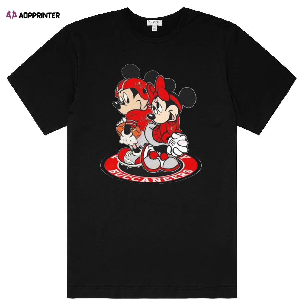 2023 NFL Tampa Bay Buccaneers Women’s Shirt Mickey Mouse And Minnie Mouse Shirt Gift For Fan