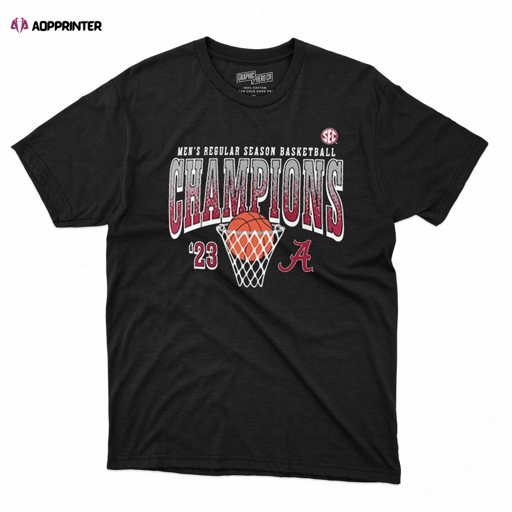 Alabama Crimson Tide 2023 Sec Men’s Basketball Regular Season Champions T-shirt