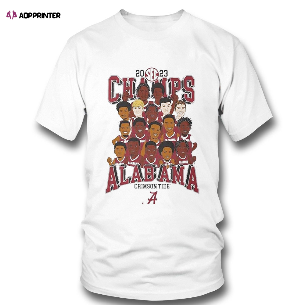 Alabama Team Caricatures 2023 Sec Mens Basketball Regular Season Champions T Shirt
