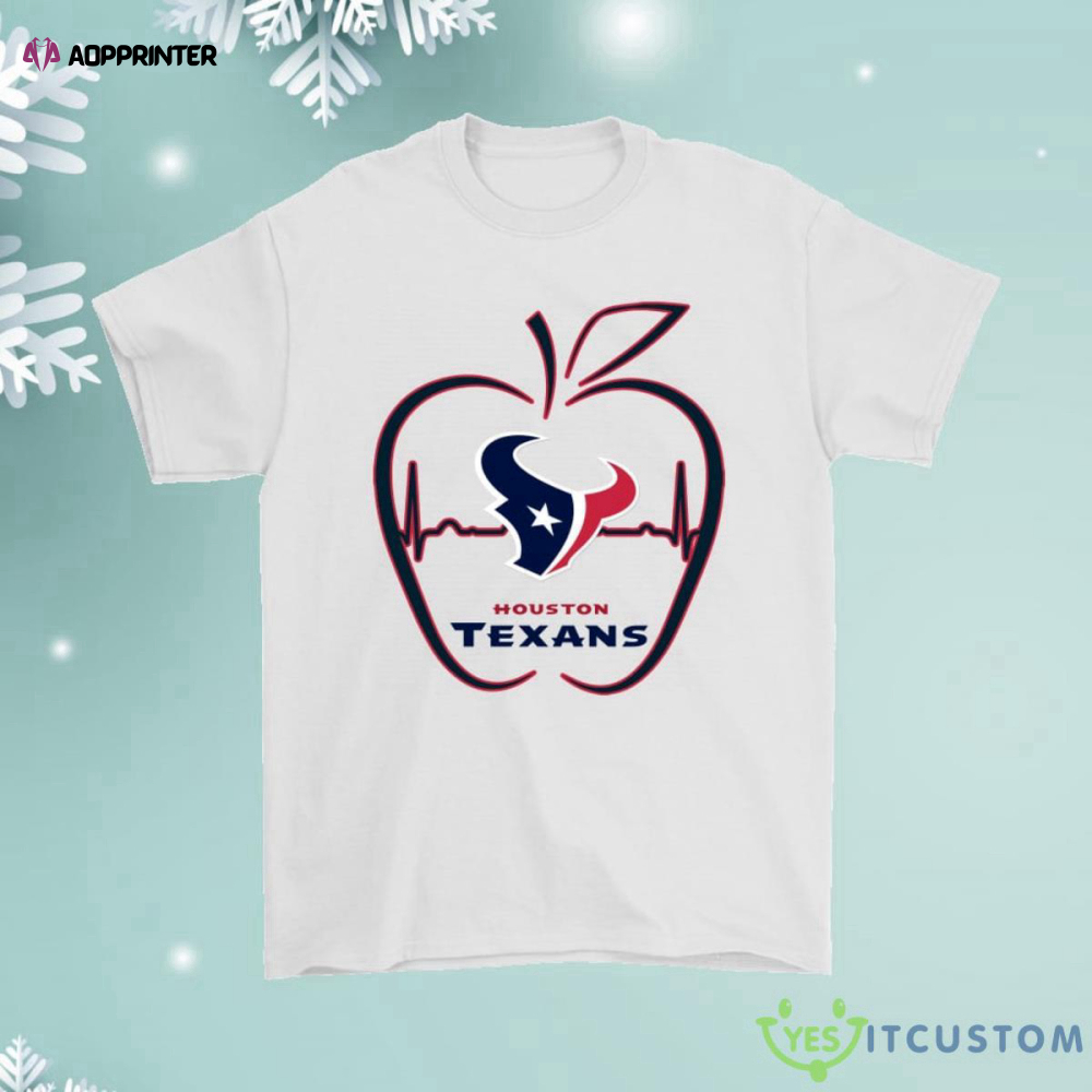 Apple Heartbeat Teacher Symbol Houston Texans Shirt