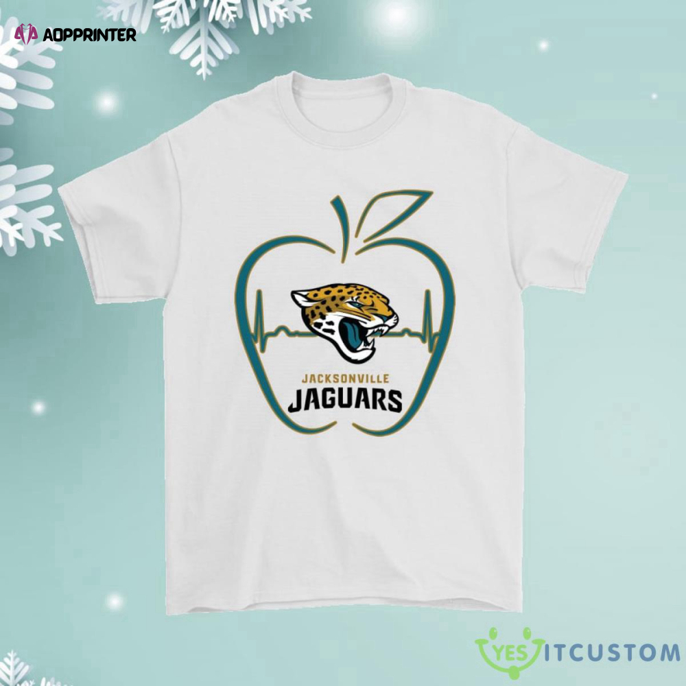 Apple Heartbeat Teacher Symbol Jacksonville Jaguars Shirt