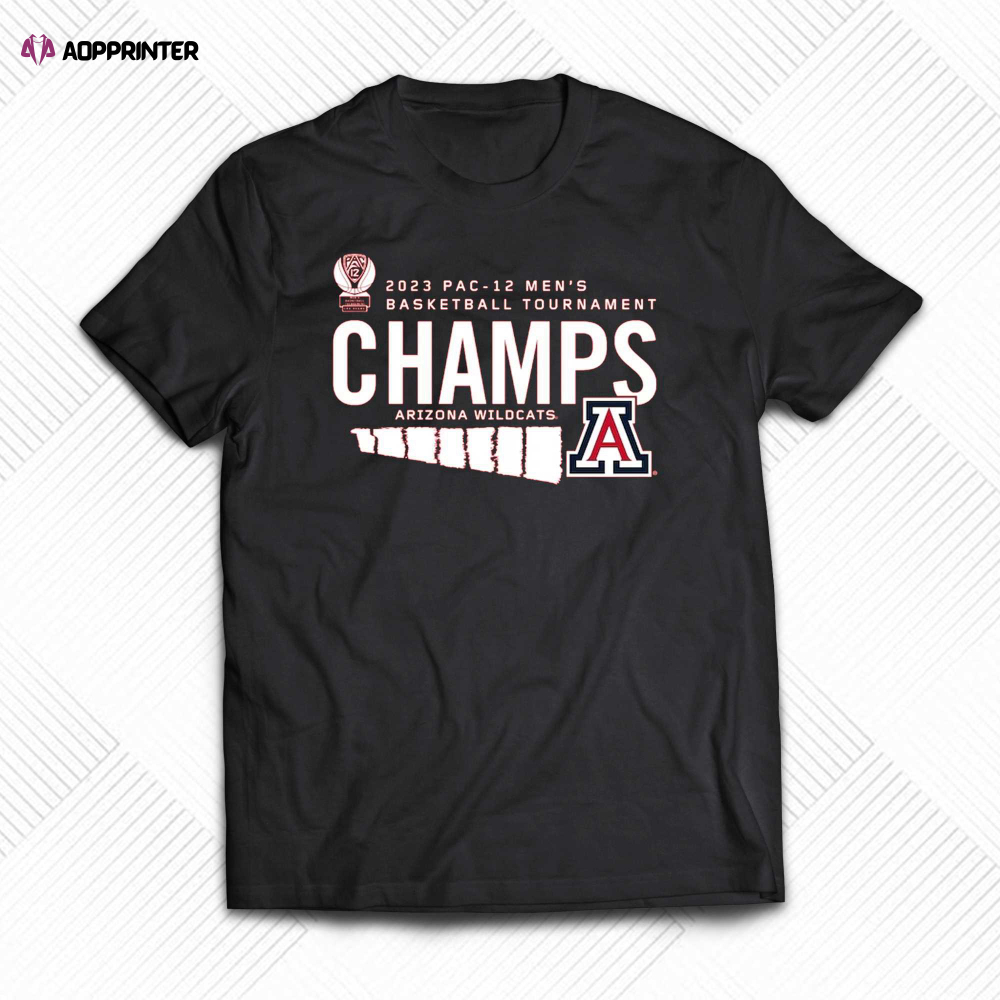 Arizona Wildcats 2023 Pac-12 Men’s Basketball Conference Tournament Champions Locker Room T-shirt