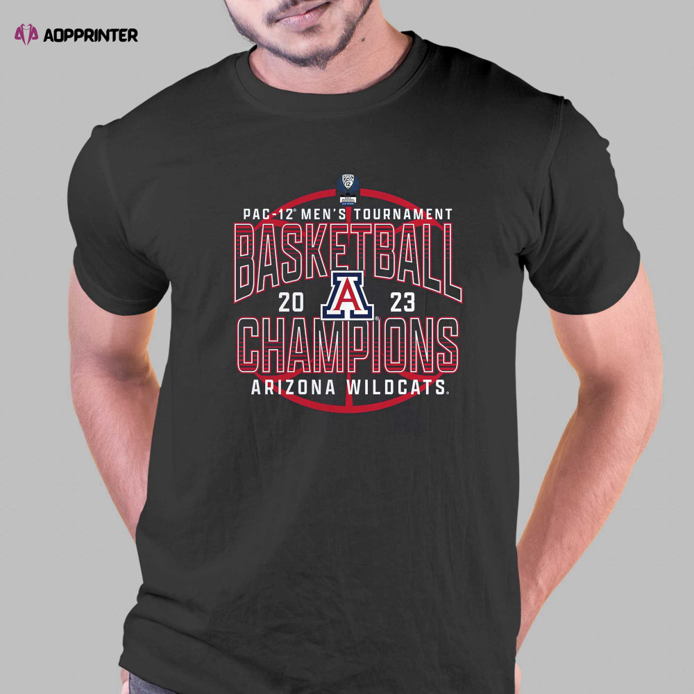 Arizona Wildcats 2023 Pac-12 Men’s Basketball Conference Tournament Champions T-shirt