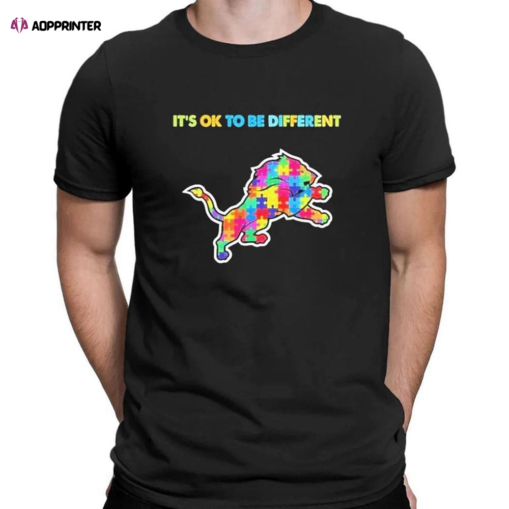 Autism Detroit Lions Its Ok To Be Different T-shirt