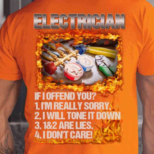 Awesome Electrician – Orange T-shirt For Men And Women