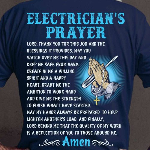 Awesome Electrician’s Prayer T-shirt For Men And Women