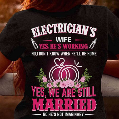 Awesome Electrician’s Wife Black T-shirt For Men And Women