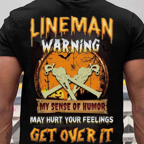 Awesome Lineman Black Lineman T-shirt For Men And Women