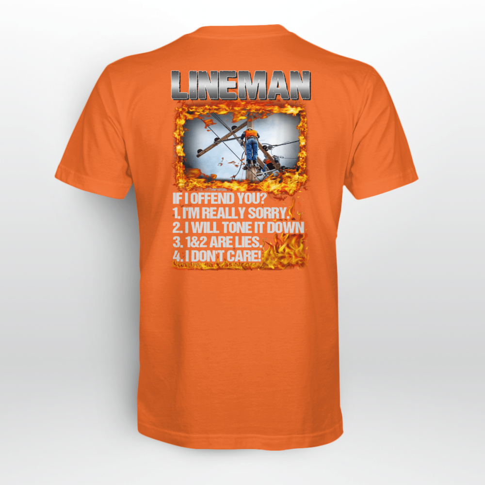 Awesome Lineman Orange   T-shirt For Men And Women