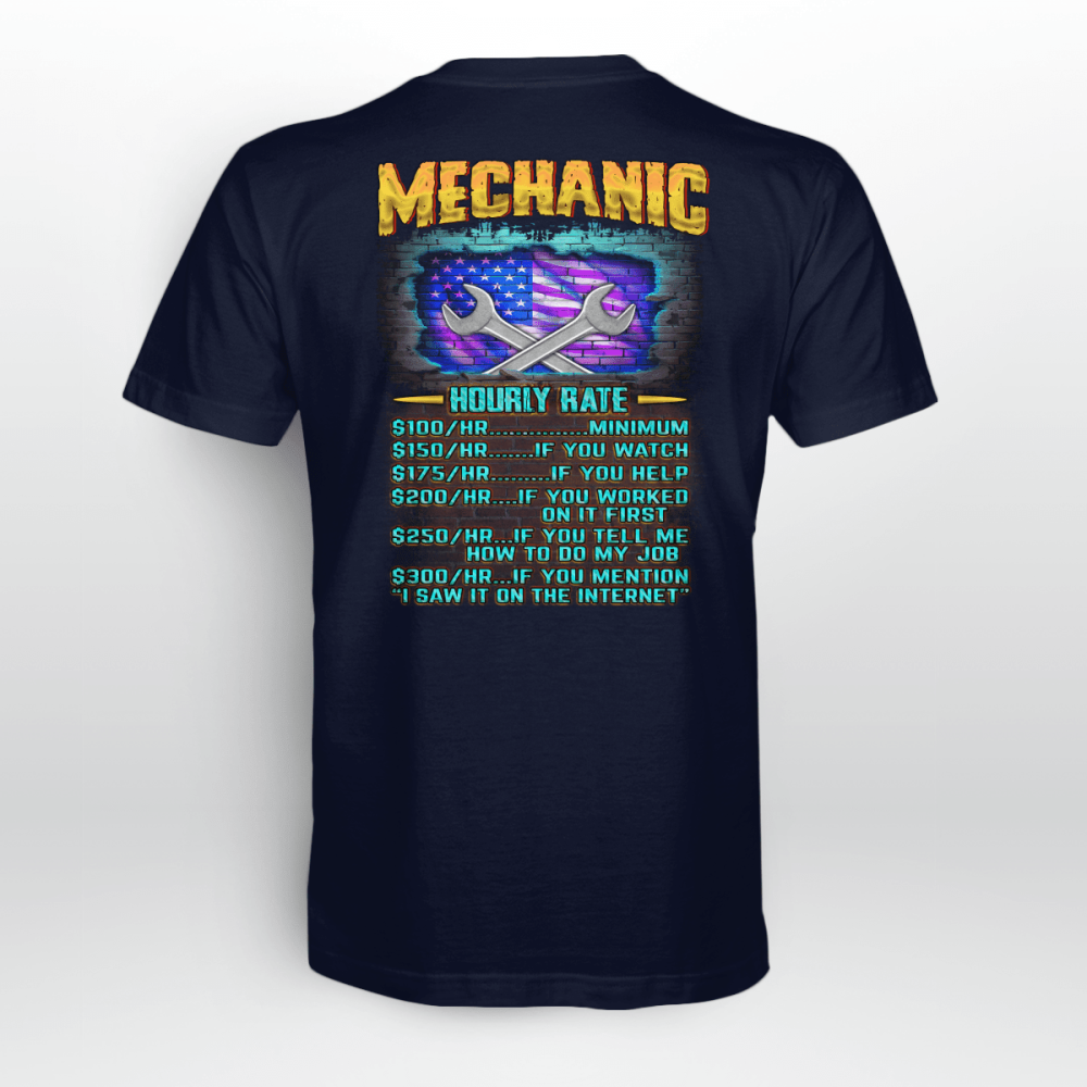 Awesome Mechanic Hourly Rate T-Shirt For Men And Women