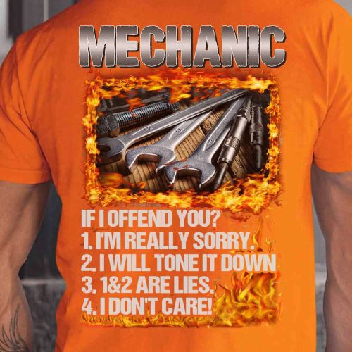 Mechanic’s Hourly Rate Mechanic Orange T-shirt For Men And Women