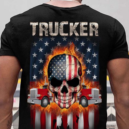 Awesome Trucker Black T-shirt For Men And Women