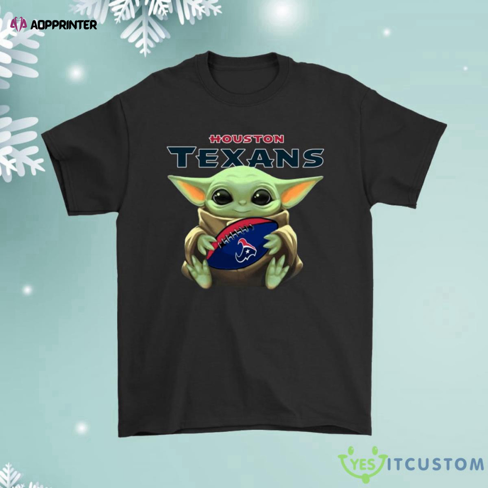 Baby Yoda Loves The Houston Texans Star Wars Shirt