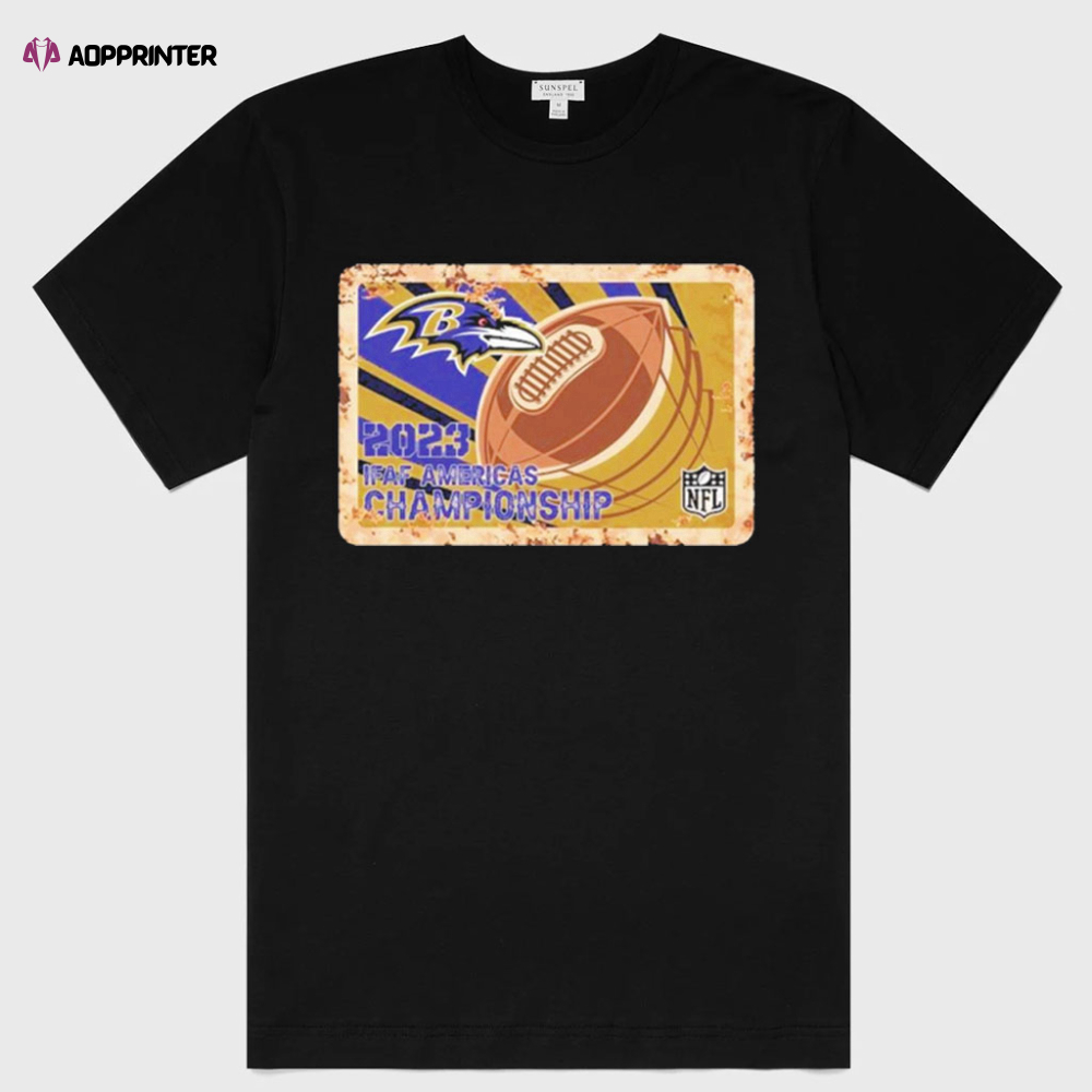 Baltimore Ravens Shirt Rusty Metal 2023 IFAF Americas Championship NFL Logo Shirt Gift Shirt