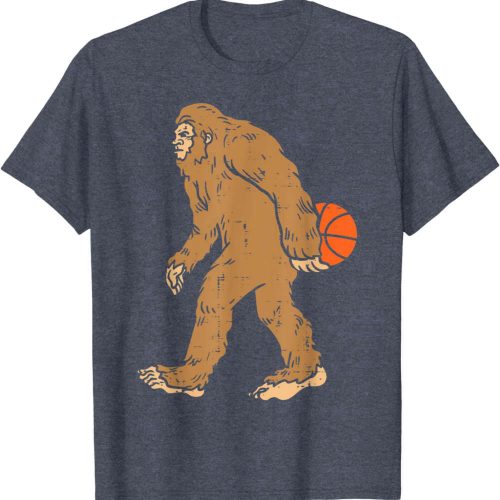 Bigfoot Sasquatch Basketball Funny Baller Men Women Kids T-Shirt