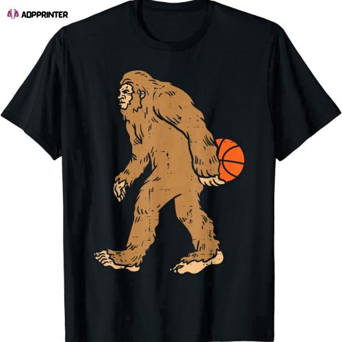 Bigfoot Sasquatch Basketball Funny Baller Men Women Kids T-Shirt