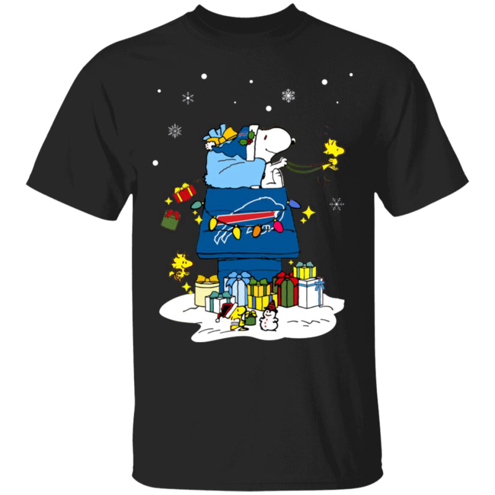 Buffalo Bills Santa Snoopy Wish You A Merry Christmas Shirt