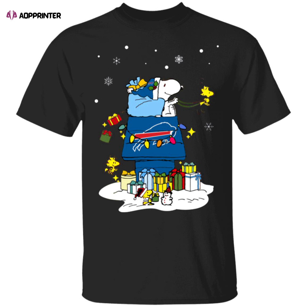 Buffalo Bills Santa Snoopy Wish You A Merry Christmas Shirt