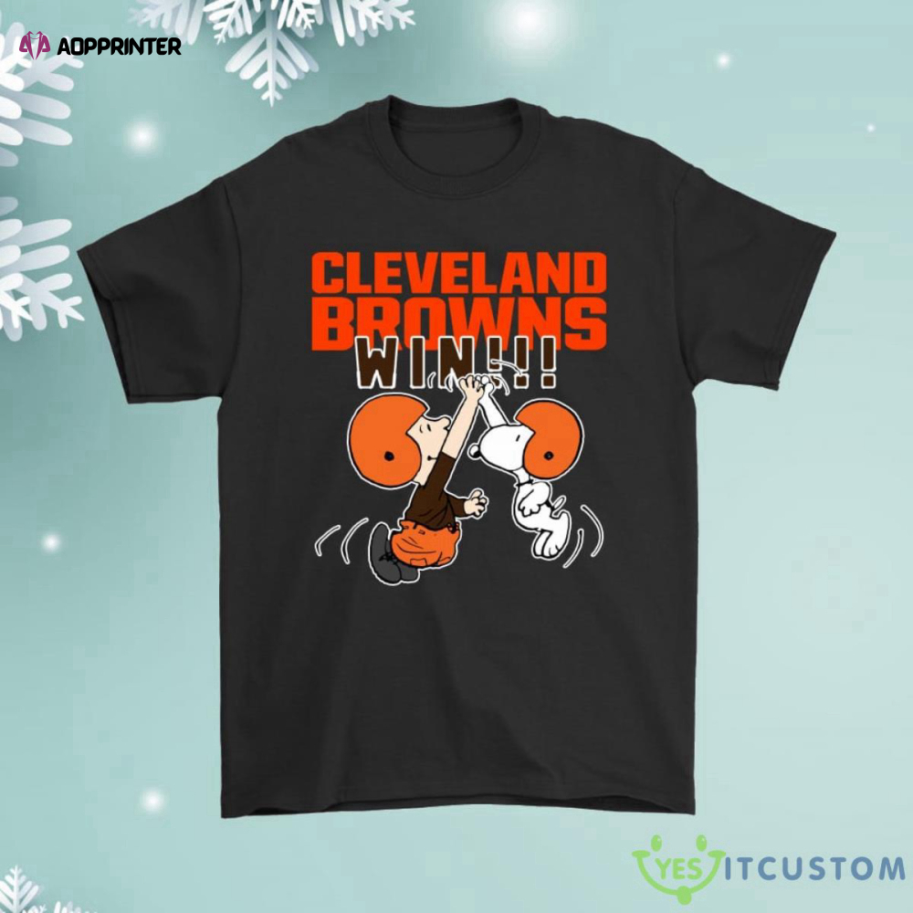 Charlie Snoopy High Five Cleveland Browns Win Shirt