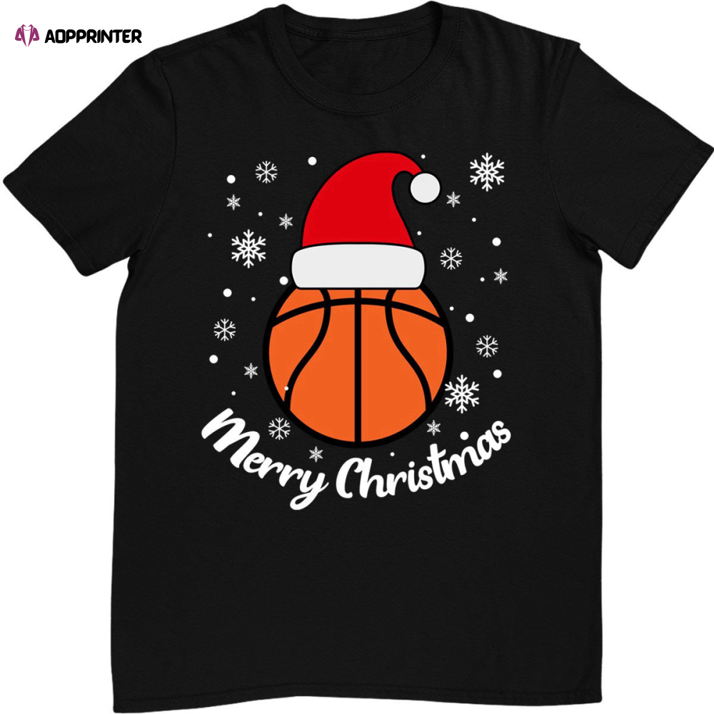 Christmas Basketball Pajamas Basketball Christmas T-Shirt  For Men And Women