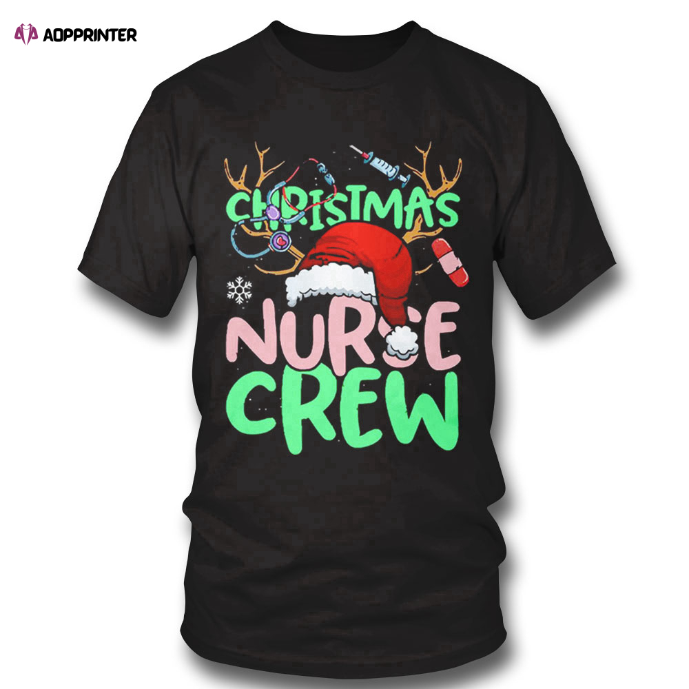 ICU Christmas Nurse Crew Family Group Nursing Xmas Funny Gift For Nurses T-Shirt