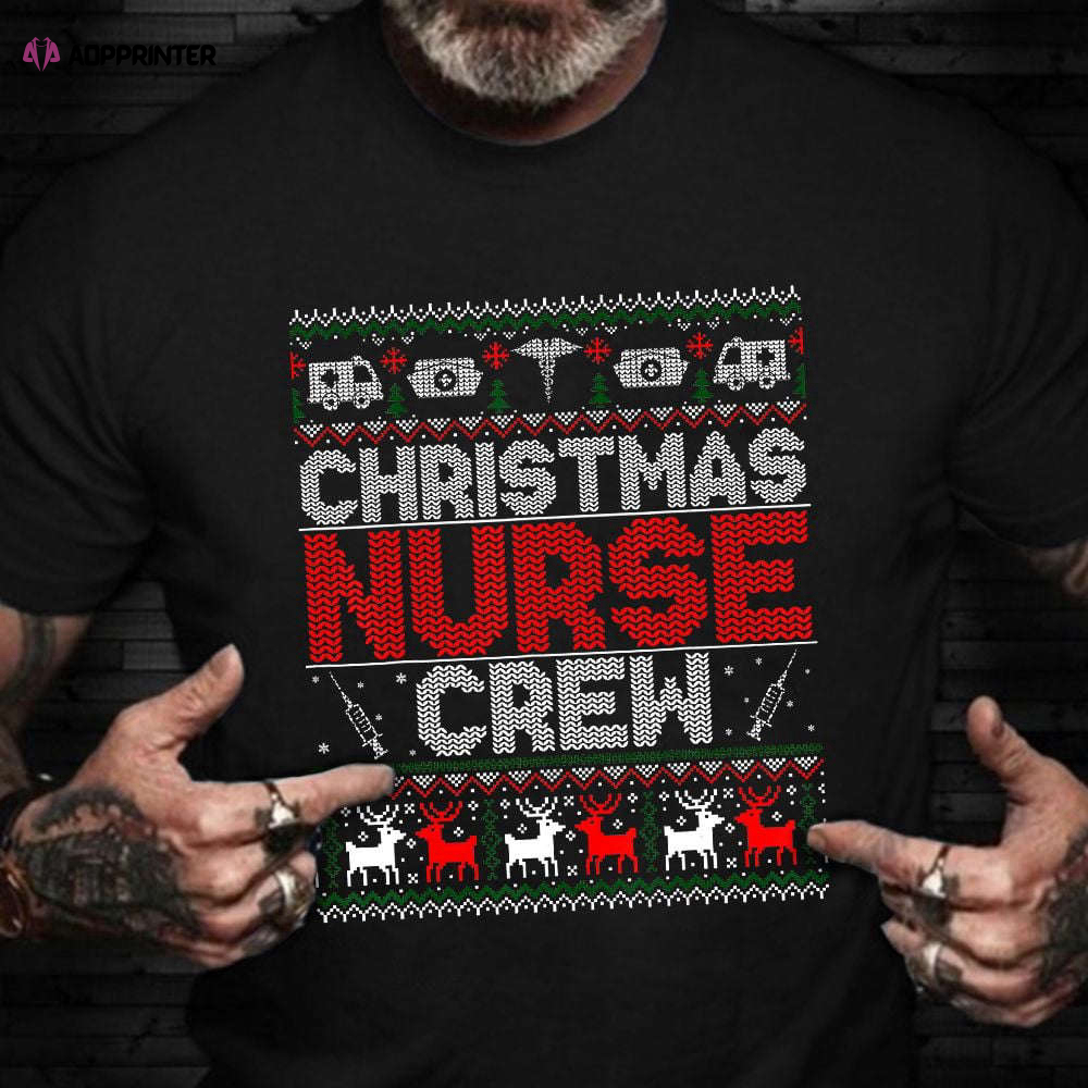 Nurse Reindeer Christmas T-Shirt Cute Graphic Friends Christmas Shirt Nurses Day Gift Ideas