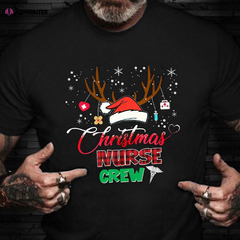 Christmas Nurse Crew T-Shirt Christmas Shirts For Women Nurses Week Gifts