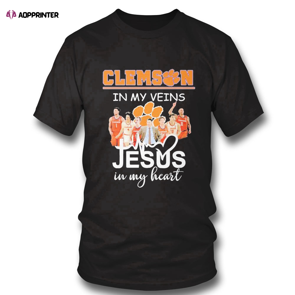 Clemson Tigers Basketball In My Veins Jesus In My Heart Shirt For Men And Women