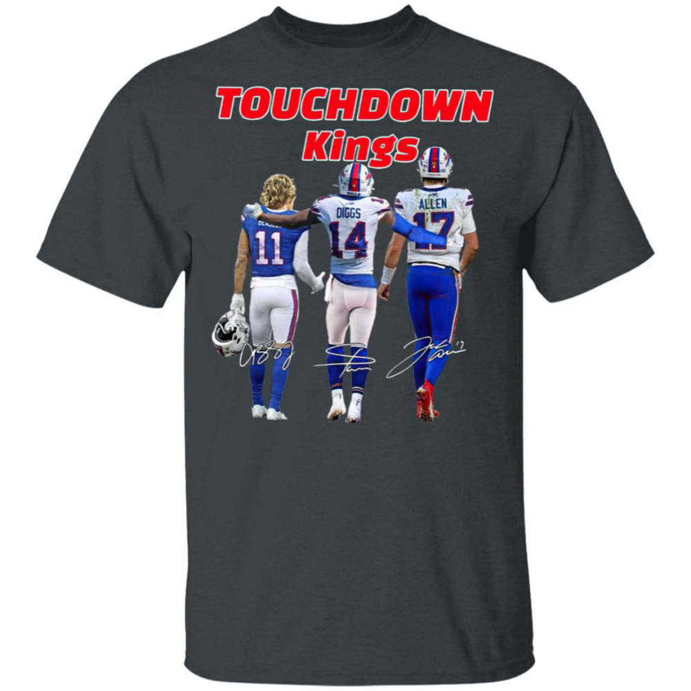 Cole Beasley Stefon Diggs and Josh Allen Buffalo Bills touchdown Kings signatures shirt