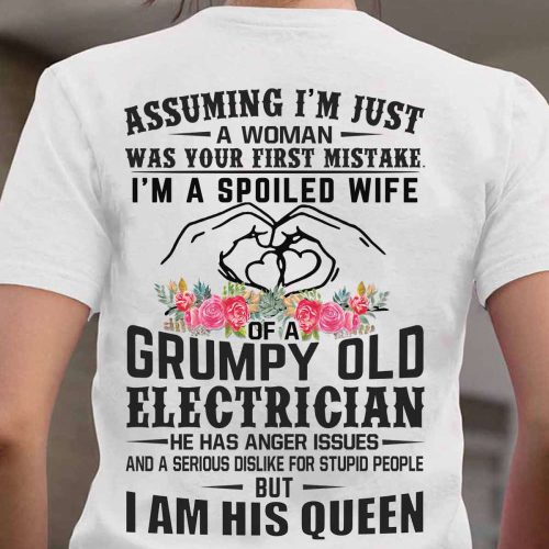 Cute Electrician’s Lady White Electrician T-shirt For Men And Women